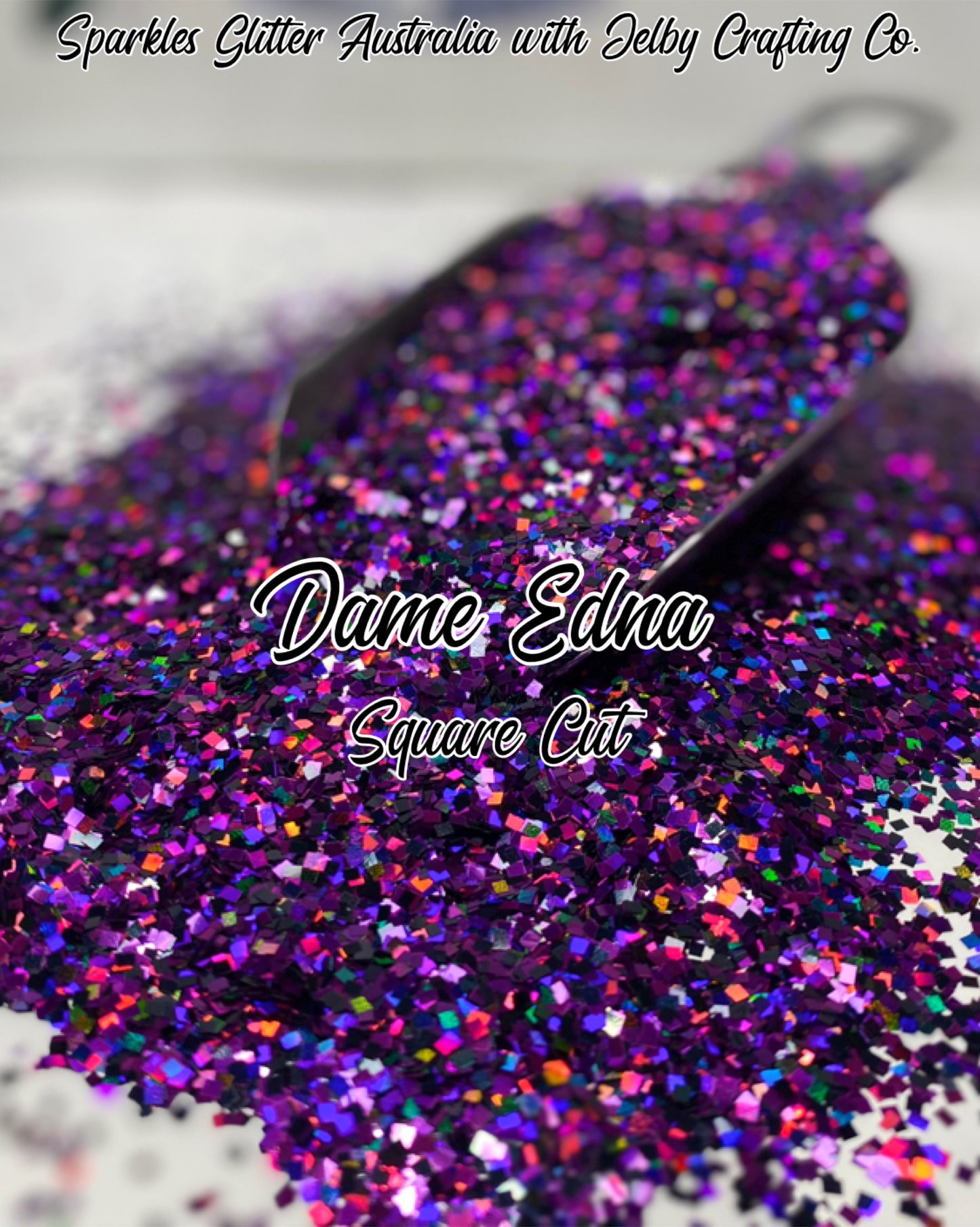 Dame Edna Square Cut | Custom Mixed Purple Black Square Glitter