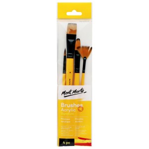 Mont Marte Gallery Series Acrylic brush set 4pc (yellow)