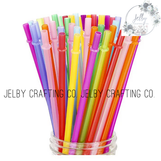 Coloured plastic straws