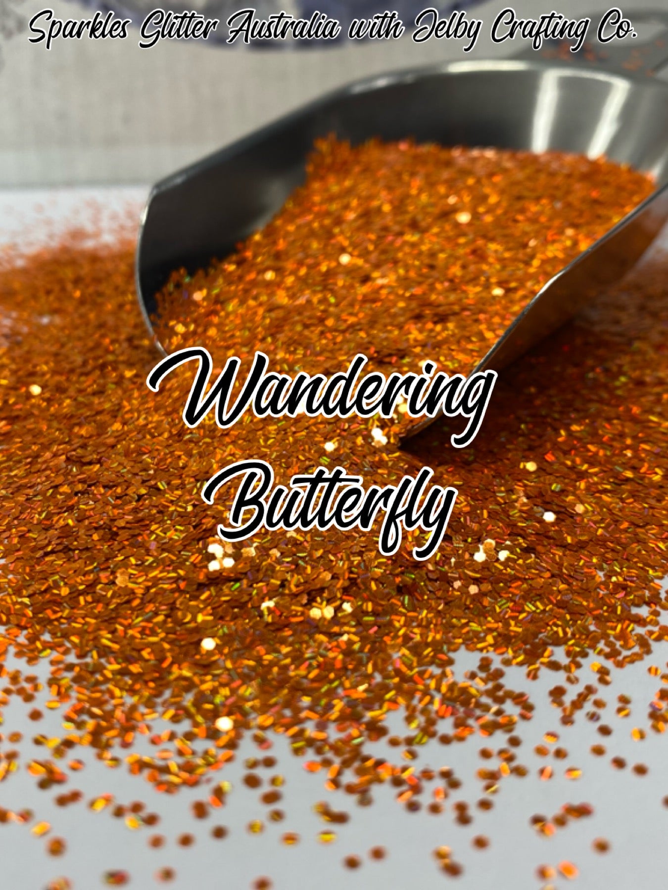 Wandering Butterfly | Orange Small Chunky Holographic Glitter