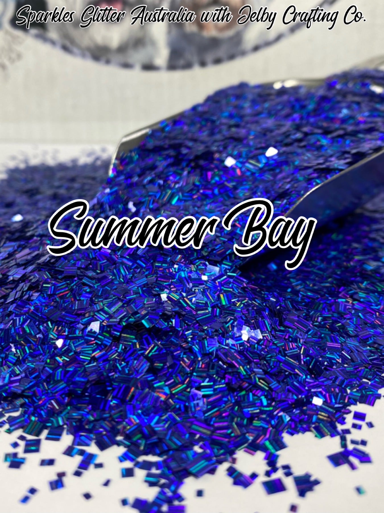 Summer Bay | Blue Holographic Square Cut Glitter