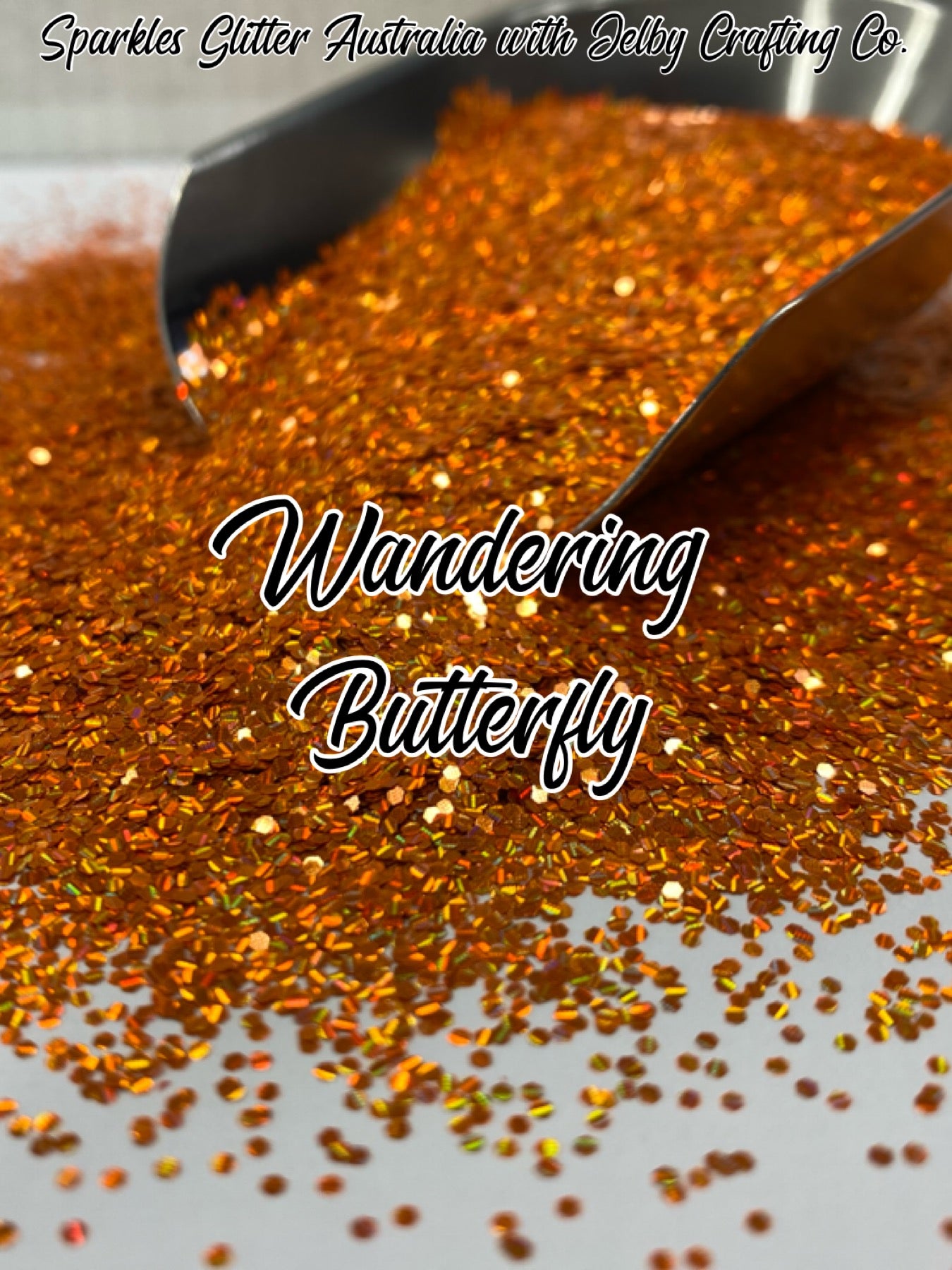 Wandering Butterfly | Orange Small Chunky Holographic Glitter